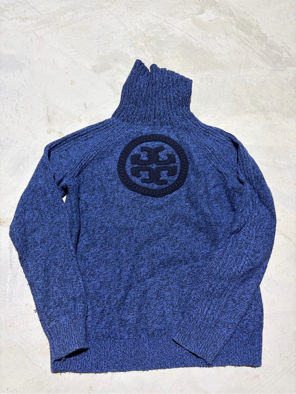 Tory Burch Blue Turtleneck Sweater logo medium